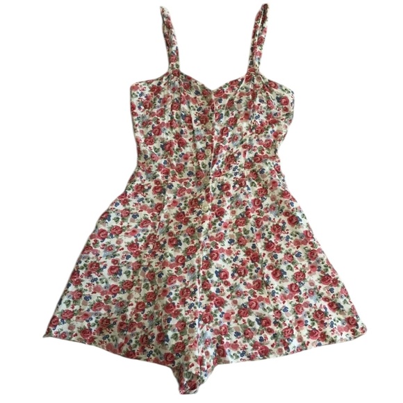 Urban Outfitters Staring At Stars Cross-back Romper 90s Floral Backless Playsuit - Picture 13 of 16